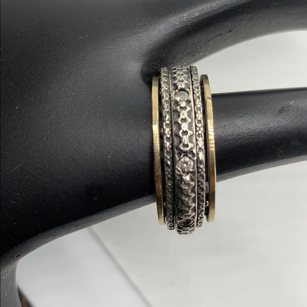 Italian 14k and sterling silver band ring